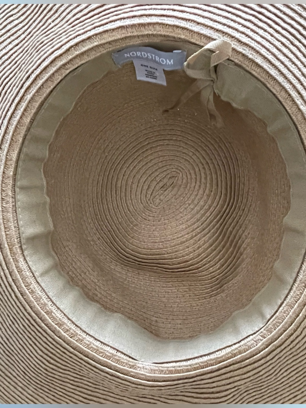 Nordstrom Wide Brim Straw Sun Hat with Black Ribbon Band - Picture 11 of 12